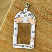 Kawaii Animal Photocard Holder Keychain - PVC Card Organizer Pouch - ArtGalleryZen