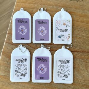 Kawaii Animal Photocard Holder Keychain - PVC Card Organizer Pouch - ArtGalleryZen