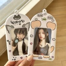 Kawaii Animal Photocard Holder Keychain - PVC Card Organizer Pouch - ArtGalleryZen