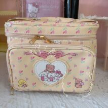 Kawaii Anime Mikko Leather Multi-Layer Makeup Bag Portable Travel Large Capacity Storage Bag - ArtGalleryZen