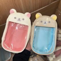 Kawaii Bear Doll Clear Display Keychain Bag - Cute Photocard Holder - ArtGalleryZen