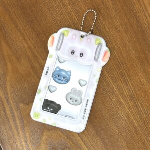Kawaii Bear House Photocard Holder Keychain Kpop Card Display Bag - ArtGalleryZen