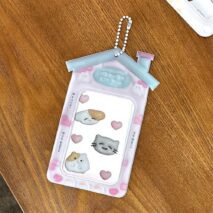 Kawaii Bear House Photocard Holder Keychain Kpop Card Display Bag - ArtGalleryZen