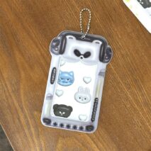 Kawaii Bear House Photocard Holder Keychain Kpop Card Display Bag - ArtGalleryZen
