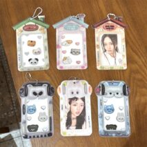 Kawaii Bear House Photocard Holder Keychain Kpop Card Display Bag - ArtGalleryZen