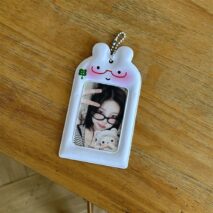 Kawaii Bunny Clover Photocard Holder Keychain PVC Card Display Bag - ArtGalleryZen