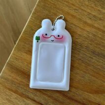 Kawaii Bunny Clover Photocard Holder Keychain PVC Card Display Bag - ArtGalleryZen