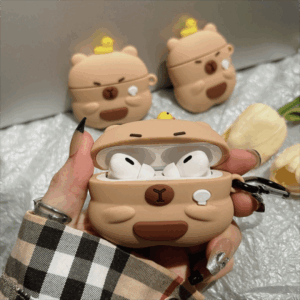 Kawaii Capybara Duck Silicone AirPods Earphone Case - ArtGalleryZen