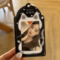 Kawaii Cat Paw Photocard Holder Keychain - Cute Kpop Card Display Bag - ArtGalleryZen