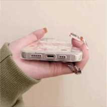 Kawaii Handmade Hello Kitty Sticker iPhone Case With Phone Chain - ArtGalleryZen