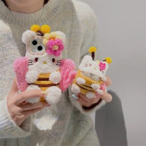 Kawaii Hello Kitty Bee Plush AirPods Earphone Case - ArtGalleryZen