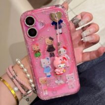Kawaii Hello Kitty Laser iPhone Case With Charm - ArtGalleryZen