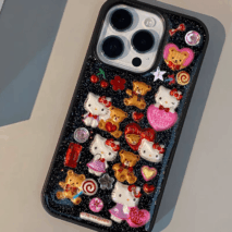 Kawaii Hello Kitty Sticker iPhone Case - ArtGalleryZen