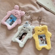 Kawaii Kitten Rabbit Kpop Keychain Plush Photocard Holder - ArtGalleryZen