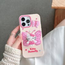 Kawaii Kitty Butterfly iPhone Case - ArtGalleryZen
