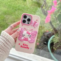 Kawaii Kitty Butterfly iPhone Case - ArtGalleryZen