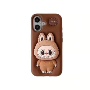 Kawaii Labubu Silicone Stand iPhone Case - ArtGalleryZen