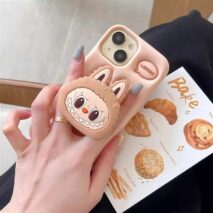 Kawaii Labubu Silicone Stand iPhone Case - ArtGalleryZen