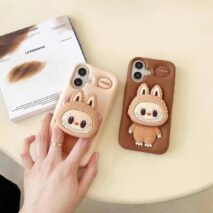 Kawaii Labubu Silicone Stand iPhone Case - ArtGalleryZen