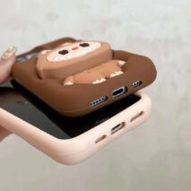 Kawaii Labubu Silicone Stand iPhone Case - ArtGalleryZen