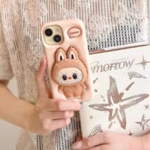 Kawaii Labubu Silicone Stand iPhone Case - ArtGalleryZen