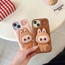 Kawaii Labubu Silicone Stand iPhone Case - ArtGalleryZen