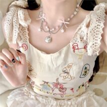 Kawaii Layered Star Tassel Hello Kitty Ball Chain Necklace - ArtGalleryZen