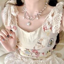 Kawaii Layered Star Tassel Hello Kitty Ball Chain Necklace - ArtGalleryZen
