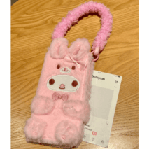 Kawaii My Melody Kuromi Plush Flip iPhone Case With Lanyard - ArtGalleryZen