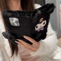 Kawaii My Melody Kuromi Plush Flip iPhone Case With Lanyard - ArtGalleryZen
