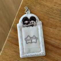 Kawaii Pastel Photocard Holder Keychain - Cute Cartoon Style Card Display - ArtGalleryZen