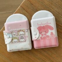 Kawaii Pastel Pink Bunny Seal 3 Inch Mini Photocard Album Holder - ArtGalleryZen