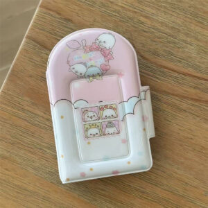 Kawaii Pastel Pink Bunny Seal 3 Inch Mini Photocard Album Holder - ArtGalleryZen