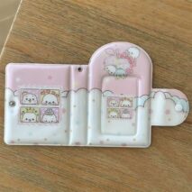 Kawaii Pastel Pink Bunny Seal 3 Inch Mini Photocard Album Holder - ArtGalleryZen