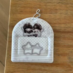 Kawaii Photocard Holder Keychain - Cute Pastel Bunny Card Display Bag - ArtGalleryZen