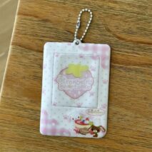 Kawaii Photocard Holder Keychain - Cute Pink Bunny Card Display Bag - ArtGalleryZen