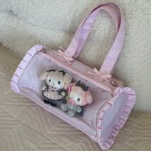 Kawaii Pink Polka Dot Display Bag | Photocard Holder Crossbody Bag - ArtGalleryZen