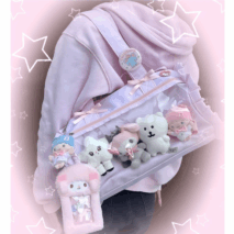 Kawaii Pink Polka Dot Display Bag | Photocard Holder Crossbody Bag - ArtGalleryZen
