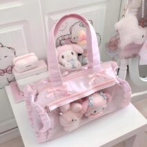 Kawaii Pink Polka Dot Display Bag | Photocard Holder Crossbody Bag - ArtGalleryZen