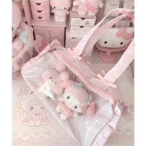 Kawaii Pink Polka Dot Display Bag | Photocard Holder Crossbody Bag - ArtGalleryZen