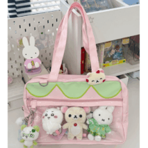 Kawaii Pink Strawberry Kpop Fan Display Shoulder Crossbody Bag - ArtGalleryZen