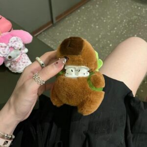Kawaii Plush Capybara AirPods Earphone Case - ArtGalleryZen