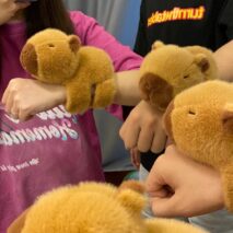 Kawaii Plush Capybara Pops Clap Ring Wristband - ArtGalleryZen