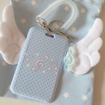 Kawaii Polka Dot Angel Wing Resin Photocard Holder Keychain - ArtGalleryZen
