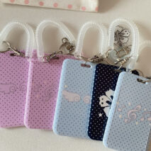 Kawaii Polka Dot Angel Wing Resin Photocard Holder Keychain - ArtGalleryZen