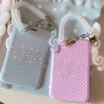 Kawaii Polka Dot Angel Wing Resin Photocard Holder Keychain - ArtGalleryZen