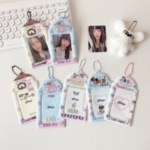Kawaii Puppy Panda Swiss Roll Kpop Keychain Photocard Holder - ArtGalleryZen