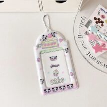 Kawaii Puppy Panda Swiss Roll Kpop Keychain Photocard Holder - ArtGalleryZen