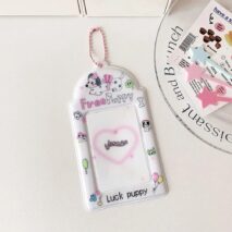 Kawaii Puppy Panda Swiss Roll Kpop Keychain Photocard Holder - ArtGalleryZen