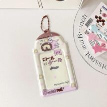 Kawaii Puppy Panda Swiss Roll Kpop Keychain Photocard Holder - ArtGalleryZen